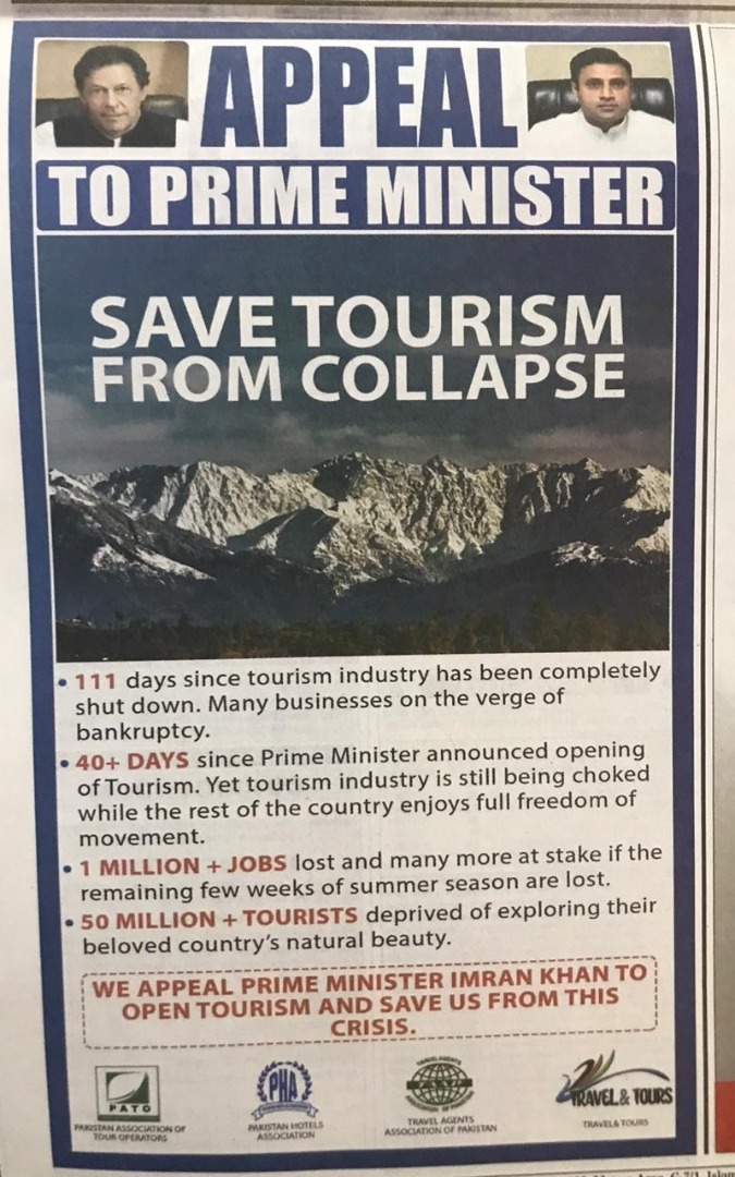 Appeal to Prime Minister to Save Tourism from Collapse